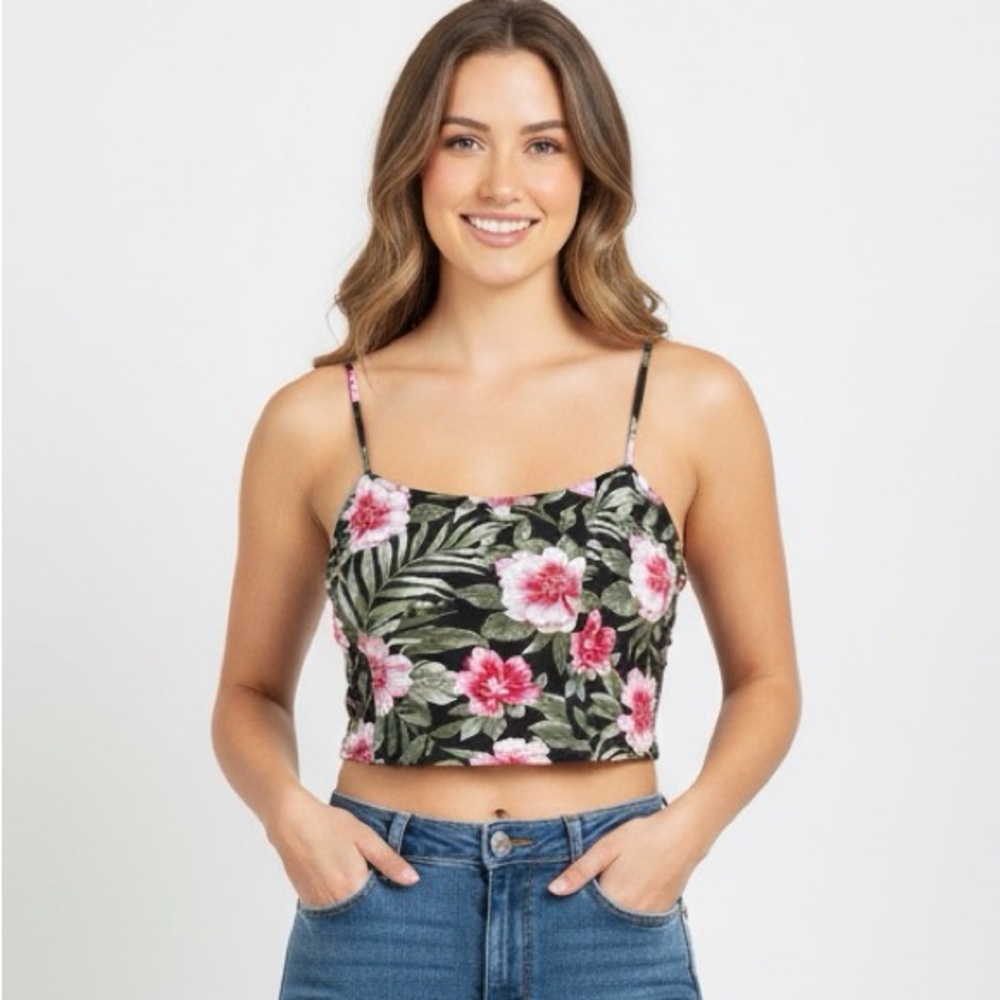 AMERICAN EAGLE Women’s Hawaiian Tropical Crop Top